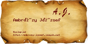 Ambrózy József névjegykártya